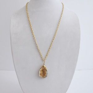 Electroplated Stone Pendant Necklace